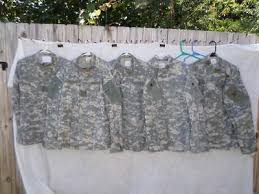 Us Military Acu Camo Lot Of 5 Shirts Size Large Regular 50