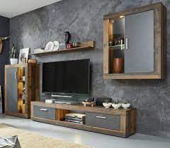 Wohnzimmer schrankwand jetongos in weiss hochglanz 4 teilig Wohnwand Jazz In Old Used Wood Vintage Shabby Kaufland De