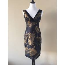 Reduced Jones New York Black Gold Statement Dress Nwt With Images Gorgeous Black Dress Statement Dress Dresses