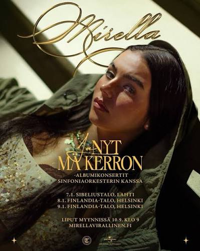 Mun toinen studioalbumi “Ja nyt m� kerron” julkaistaan 13.11. ❤️ P��sen  juhlistamaan sit� tammikuussa kolmella albumikonserttilla  sinfoniaorkesterin kanssa!! T�� on ollut yks mun suurista unelmista niin  pitk��n ja oon t�st� niin innoissani.