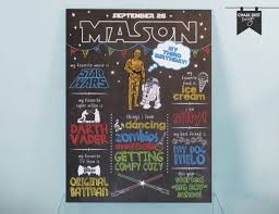 Custom Chalkboard Style Star Wars Milestone Poster By Chalkdustdesign Little Jedi C3po R2d2 Light Star Wars Birthday Party Star Wars Birthday Star Wars Diy