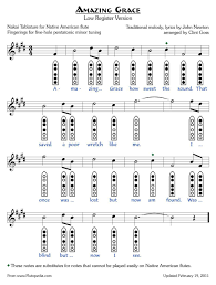Amazing Grace Sheet Music For Native American Flute Native American Flute Music Native American Flute Flute Sheet Music