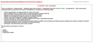 Write an engaging physician assistant cover letter with indeed's library of free cover letter samples and templates. Pediatric Doctor Experience Certificates