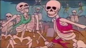 Danse macabre tells the musical story of death appearing at midnight every year on halloween to play the fiddle, calling forth skeletons from their graves to dance until dawn. Danse Macabre Camille Saint Saens 1980s Cartoon Pbs Elementary School Music Class Youtube