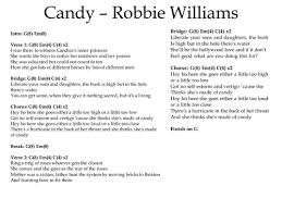 The original song is hosted at www.guitaretab.com. Candy Robbie Williams Chords And Lyrics Teaching Resources