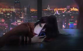 To a pc or a cellphone through wap.mob.org. Download 2560x1600 Wallpaper Anime Girl Using Phone Cityscape Night Cute Art Dual Wide Widescreen 16 10 Widescreen 2560x1600 Hd Image Background 17014
