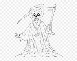 Halloween coloring pages provide challenges for some kids. Grim Reaper Scary Halloween Coloring Sheets Free Printable Clipart 450357 Pikpng