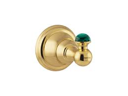 This stylish hook is designed to increase the level of elegance in your bathroom. Atlantica Precious Gold Towel Hook With Malachite Stone Inlaid Secretbathstore