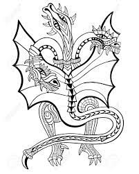 Hand drawn doodle outline chameleon. Three Headed Dragon Coloring Book Hand Drawn Vector Illustration Royalty Free Cliparts Vectors And Stock Illustration Image 75066564