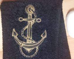 Bath sheet / oversized towel. Anchor Towel Embroidered Towels Nautical Bathroom Decor Nautical Towels Nautical Bathroom Decor Embroidered Towels Nautical Bathrooms