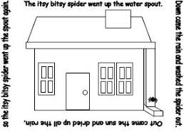 Down came the rain and washed the spider out. Itsy Bitsy Spider Coloring Page