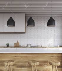 modern kitchen interior with three