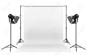Photo Studio Lighting Set Up With White Backdrop On White Background Stock Photo Picture And Royalty Free Image Image 120357855
