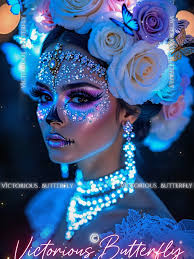 Catrina Makeup Look with Rose Petals