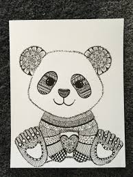 Zentangle Cute Panda Panda Artwork Panda Art Mandala Design Art