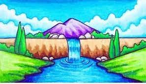 Sejatinya pelestarian lingkungan secara sederhana hanya cukup menanam 1 batang pohon setiap orang di dunia. 100 Gambar Sketsa Pemandangan Alam Pantai Gunung Desa Air Terjun