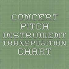 Concert Pitch Instrument Transposition Chart Music