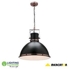 Shop thousands of pendant lights in every color, height, and design Large Mercator Tonic Matte Black And Antique Copper Industrial Pendant Light Lighting Illusions Online