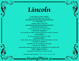 Lincoln Meaning Of Name