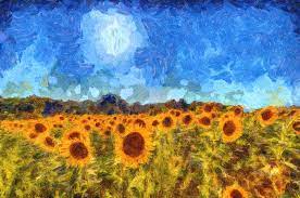 The sunflower, which van gogh once saw as decorative, had become something almost sacred, a symbol that represented light itself, an ideal of an honest life lived in nature. Sunflower Fields Van Gogh Mixed Media By David Pyatt