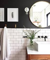 Classic Bathroom Love There White Subway Tile And Black Wall Paint For A Small Bathroom Smallbathro Best Bathroom Lighting Classic Bathroom Bathroom Interior