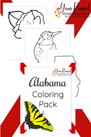 Color its head gray with a red patch, a tan face and a black collar. Alabama Coloring Pages Year Round Homeschooling