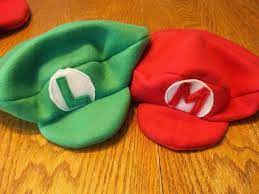 Tutorial Making Mario Bros Hats Mario And Luigi Hats Mario Halloween Costumes Mario Costume Diy