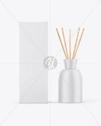 Download Matte Diffuser Bottle W Paper Box Mockup In Packaging Mockups On Yellow Images Object Mockups