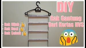 Maybe you would like to learn more about one of these? Diy Rak Hijab Dari Kertas Paper Hanger Rack For Scarft Youtube Gantungan Dekorasi Kreatif Kreatif