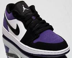 Ebay Sponsored Jordan 1 Low Court Purple Men S White Black Casual Lifestyle Sneakers Shoes In 2020 Sneakers Jordan 1 Low Air Jordans Retro