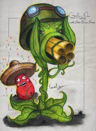 Как нарисовать зомби против растений 3 видео. Foa Ad On Twitter Plantsvszombies Gatling Pea With Chili Bean Bomb By Me Pvzgw2 Https T Co Mq4ly3zb3q