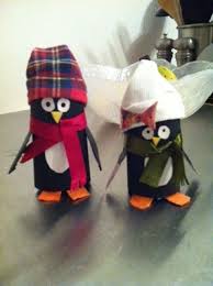 How do you make a penguin stand up? I Made These Wintery Penguins Out Of Toilet Paper Rolls Construction Paper And Some Creative Sewing I Strung So Bastelideen Kieselsteinkunst Kreative Ideen