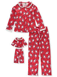 Leopard Santa 2 Piece Pajama Set With Doll Outfit By Dollie Me In Red