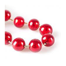 Murano Glass Red Gold Beaded Necklace