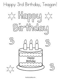 Happy 3rd Birthday Coloring Page Happy Birthday Coloring Pages Birthday Coloring Pages Happy Birthday Drawings