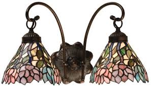 Product detail *1 light bathroom lighting fixture in satin nickel with clear glass shade *fixture dimensions: Meyda Tiffany 18722 Wisteria 2 Light Vanity Lighting Fixture Mey 18722 Wall Sconce Lighting Glass Wall Lights Wall Sconces