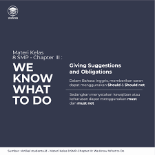 Berikut dibawah ini soal uas b. Materi Kelas 8 Smp Chapter Iii We Know What To Do Studenta