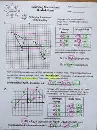 Transformations Translations Guided Notes In 2020 Mathe Unterrichten Matheunterricht Mathematik