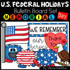 Ministry resources for memorial day and veterans day holidays: Memorial Day Bulletin Board Set Door Decor By Vilena Hamilton Tpt