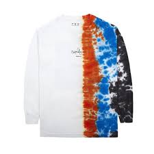 Black And White Tie Dye Long Sleeve Shirt Half Tie Dye T Shirt White Tie Dye T Shirts Tie Dye Fashion Tie Dye