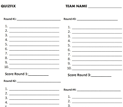 Free Printable Quiz Answer Sheets