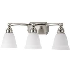 Crystal bathroom vanity light fixtures, 15.75 inch modern 5000k cool light. Shop Delta Windemere 3 Light Brushed Nickel At Lowes Com Vanity Lighting Transitional Vanity Brushed Nickel Bathroom