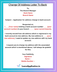 I had a salary account in abc bank (account number) which was operational for the past five years. Application For Address Change In Bank 8 Sample