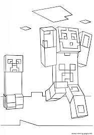 Steve minecraft which are suitable for boys and girls. Minecraft Steve And Creeper Coloring Pages Printable