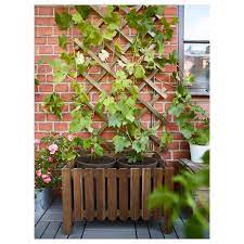 askholmen plantenbak lichtbruin gelazuurd lichtbruin grijsbruin gelazuurd grijsbruin ikea in 2020 flower boxes patio wall planters plants