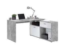 Ein schreibtisch mit geschwungener platte, eine geschwungener schreibtisch, ist ein höhenverstellbarer schreibtisch in eckform. Eck Schreibtisch 138 Cm Betonoptik Weiss Diego 0805006900