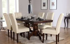 The Chatsworth Carrick Dark Wood Extending Dining Set Ivory At Furniture Choice Dark Wood Dining Table Dining Room Design Dining Room Sets