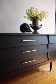 Attach mirror to dresser color family brown, natural. Matte Black Mid Century Modern Dresser By Dixievintage Mcm Media Consolerefinished Modern Dressermid Century Sideboardbuffettv Stand Home Living Bedroom Furniture 330 Co Il