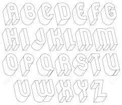 I made some of my letters overlap one another. Black And White 3d Font Made With Thin Lines Single Color Simple And Bold Letters Alphabet