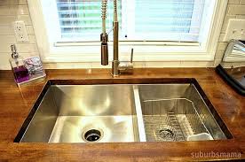 These sinks are mounted directly under the surface of the countertop. Great Sink Butcher Block Counter Kitchen Inspirations Kitchen